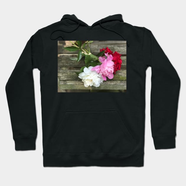 Flowers on a Bench Hoodie by ephotocard